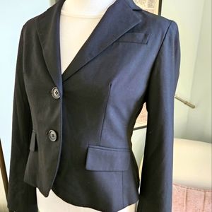 Ann Taylor Blazer Black 2  Notch Lapel Office Size 2 Petite